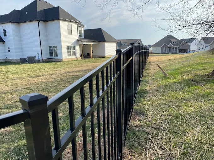 Beautiful aluminum boundary fence installed in Clarksville.