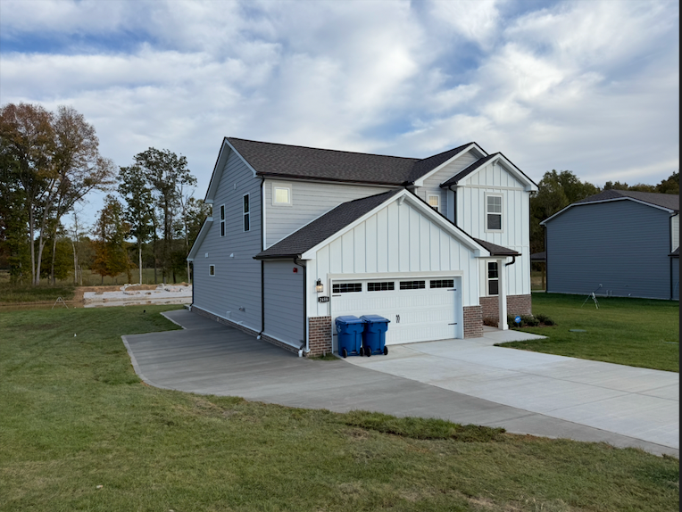 Freshly poured concrete driveway in Clarksville TN